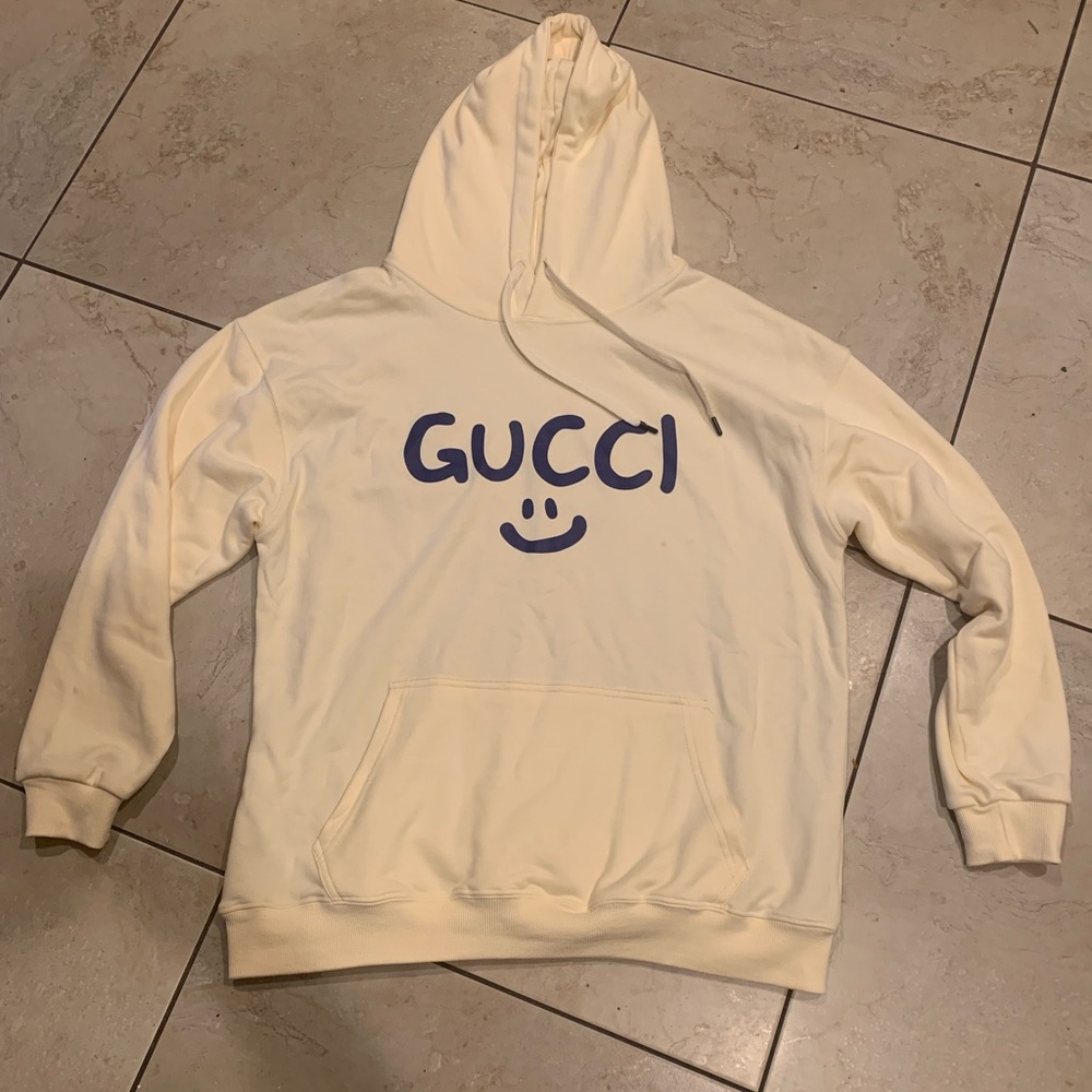 Gucci hoodie smiley logo size XL